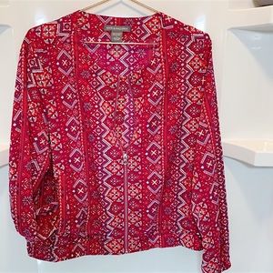 Kate‎ & Mallory Printed Zip Front Bomber